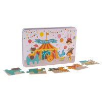 APLI KIDS Puzzle Zirkus 8x8cm 14407 Metallbox 24-teilig