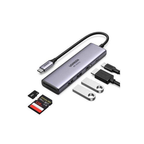 UGREEN USB-C Hub 6-in-1, 100W 60384 2xUSB 3.2 Gen1,HDMI,SD,TF,PD