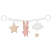 JABADABADO Kinderwagenkette Hase 49cm K122 rosa