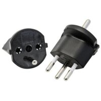 S-ELECTRO Adaptateur fixe SchuKo-CH 4.107438 noir,...