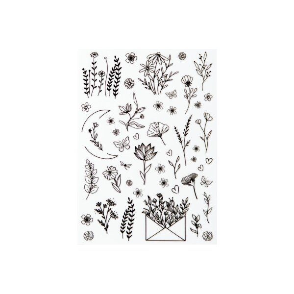 I AM CREATIVE Rub on Sticker A5 4010.58 Blumen
