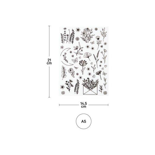 I AM CREATIVE Rub on Sticker A5 4010.58 Blumen