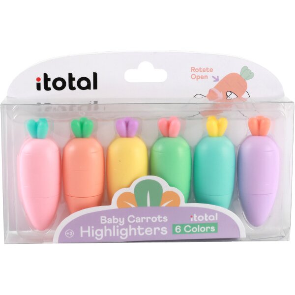 I-TOTAL Textmarker XL2306A Carrot, assortiert 6 St&uuml;ck