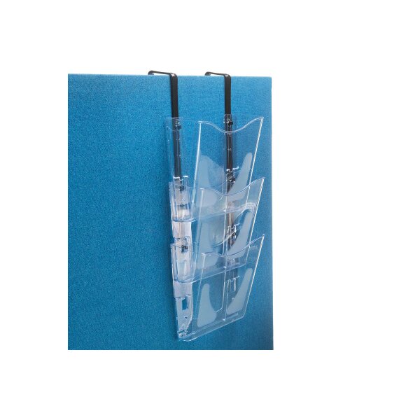 DEFLECTO Porte-brochures mural 3xA4 CP081YTCRY transparent Docupocket