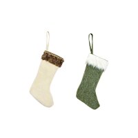 ROOST Bas de Noël 26x65x3cm 10041108 blanc/vert,...