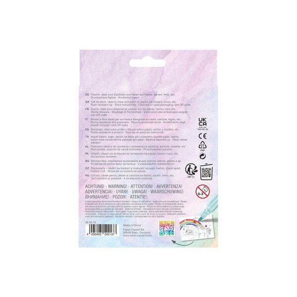 FABER-CASTELL Filzstifte Einhorn 554213 inkl. Sticker 13 Stück