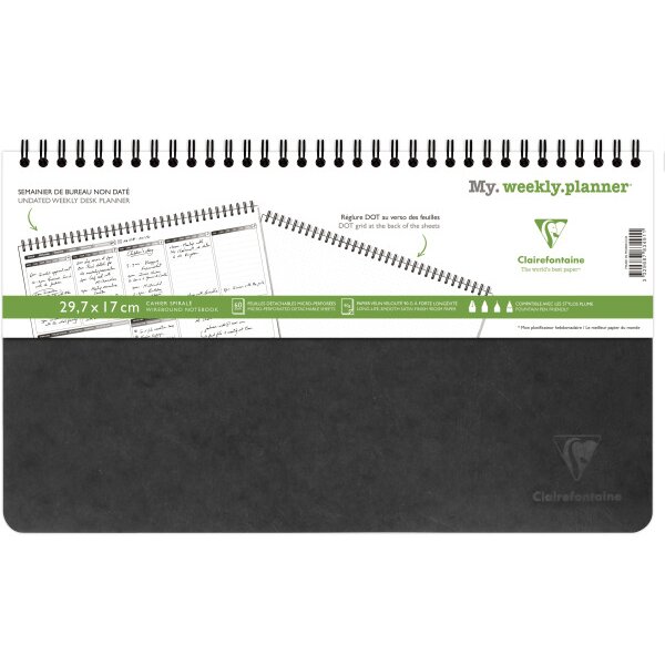 BIELLA Agenda AgeBag undatiert 783491C Weekly 60 Blatt sw. 29.7x17cm