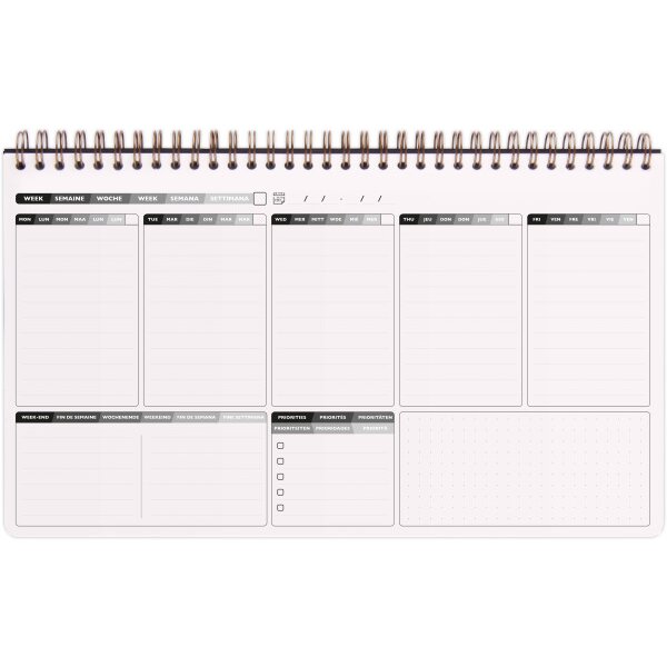 BIELLA Agenda AgeBag undatiert 783491C Weekly 60 Blatt sw. 29.7x17cm