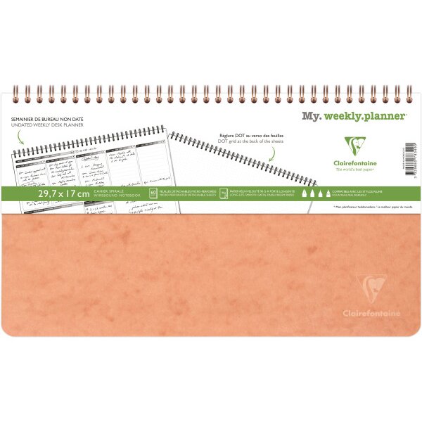 BIELLA Agenda AgeBag non daté 78349C Weekly 60 feu. noir 29.7x17cm