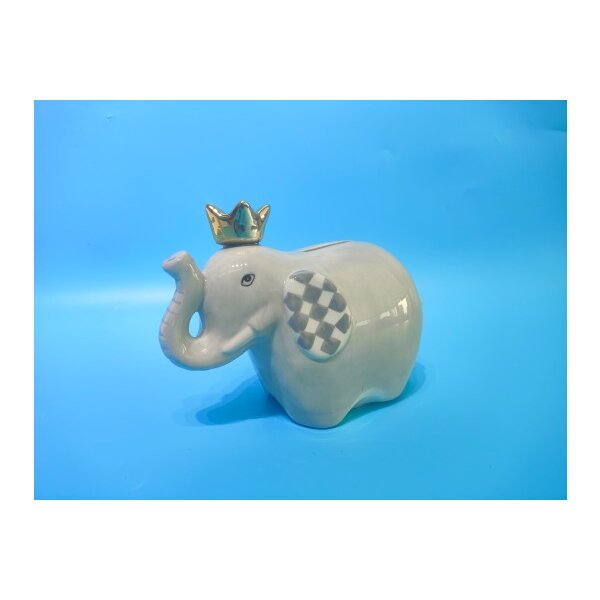 ROOST Tirelire 17x9.5x11cm TG22513 Éléphant avec couronne