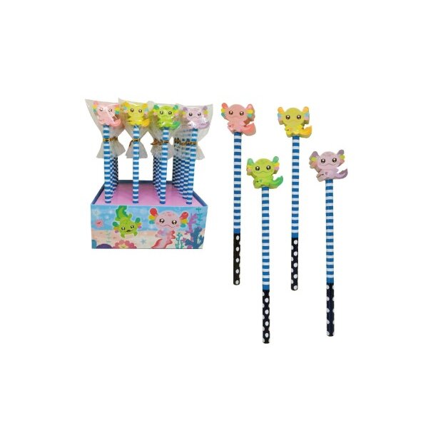 ROOST Bleistift mit Radierer AXRE-001 Axolotl, assortiert