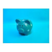 ROOST Sparkasse 13.5x10.7x11.5cm TG210033HB Schwein blau