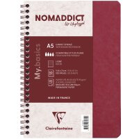 Clairefontaine Carnet à spirale NOMADDICT, A5, rouge
