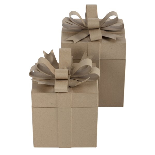 d&eacute;copatch Bo&icirc;te cadeau en papier m&acirc;ch&eacute;, cubique, set de 2