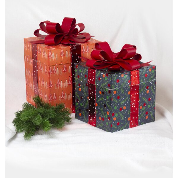 d&eacute;copatch Bo&icirc;te cadeau en papier m&acirc;ch&eacute;, cubique, set de 2