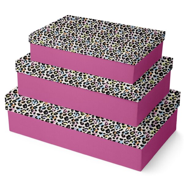 Clairefontaine Set de bo&icirc;tes cadeau L&eacute;opard, 3 pi&egrave;ces