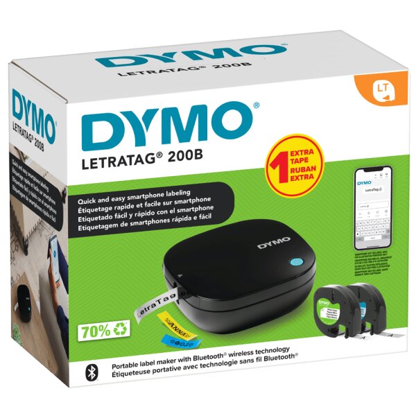 DYMO Etiqueteuse Bluetooth LetraTag LT 200B, pack promo