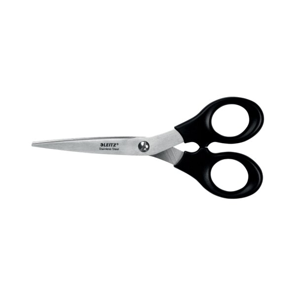 LEITZ Schere, Länge: 200 mm, rund, schwarz