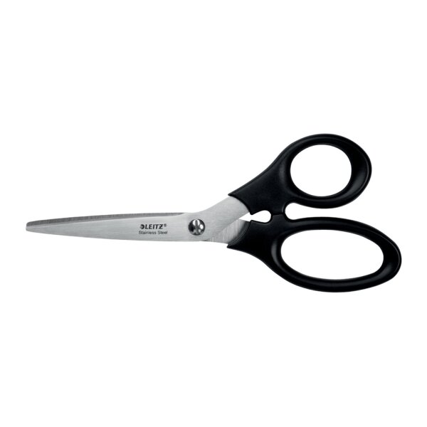 LEITZ Schere, Länge: 185 mm, rund, schwarz
