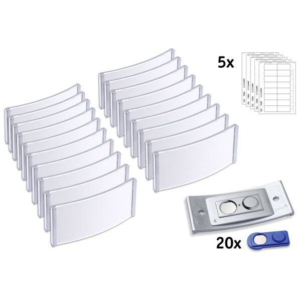 AVERY Zweckform Porte-nom, 80 x 34 mm, set de 20, argent