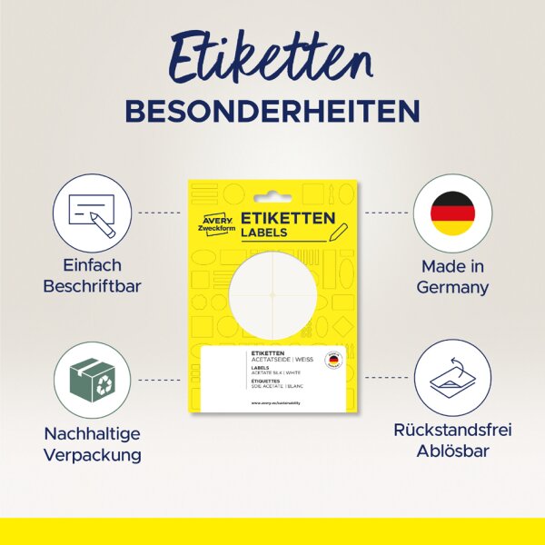 AVERY Zweckform Étiquette de nom, 80x54 mm, enlevable, blanc