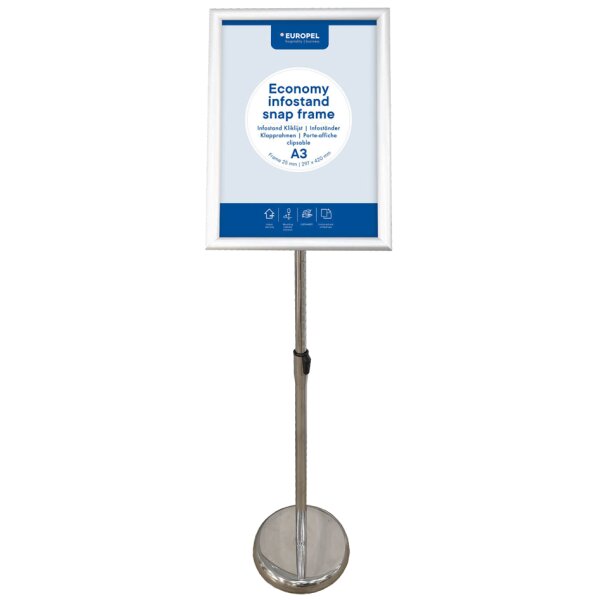 EUROPEL Porte-affiche sur pied ECONOMY + cadre, A3, argent