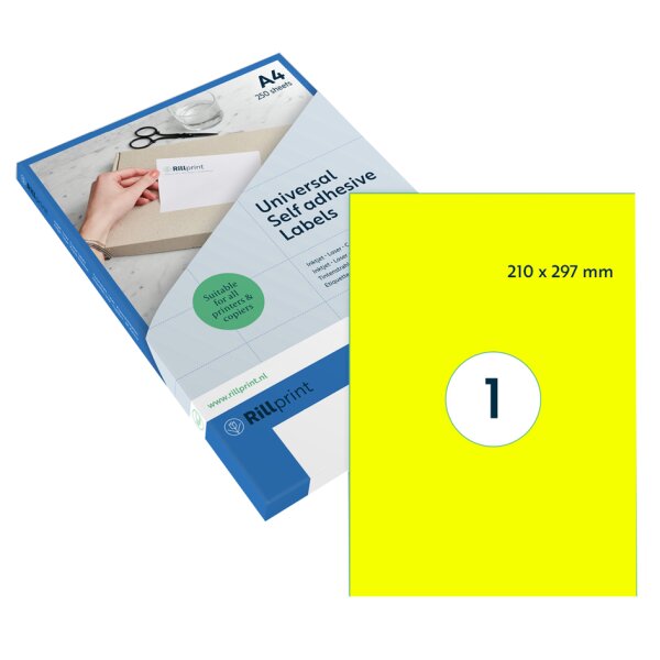 rillprint Étiquette fluorescente, 105 x 148 mm, orange