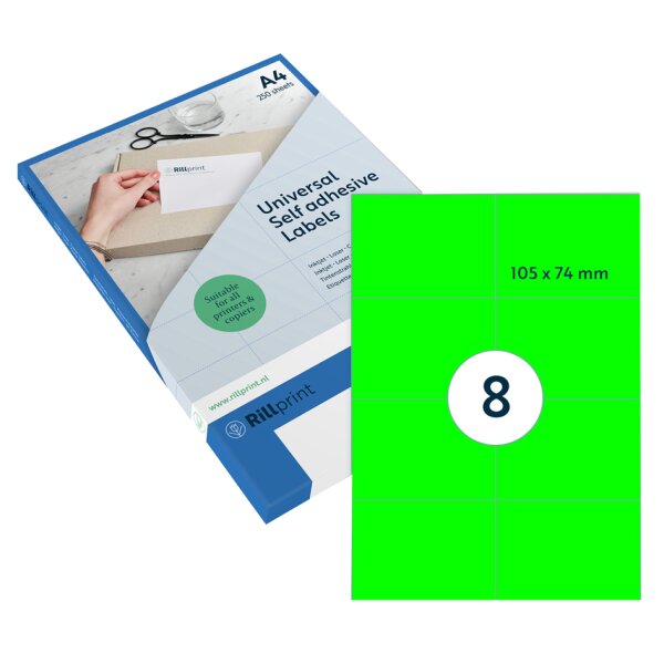 rillprint Étiquette fluorescente, 105 x 148 mm, orange