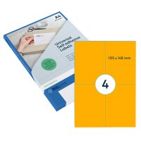 rillprint Fluoreszierende Etiketten, 210 x 297 mm, grün