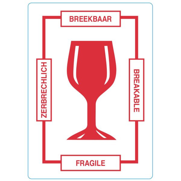 rillprint Hinweisetiketten "BREAKABLE"