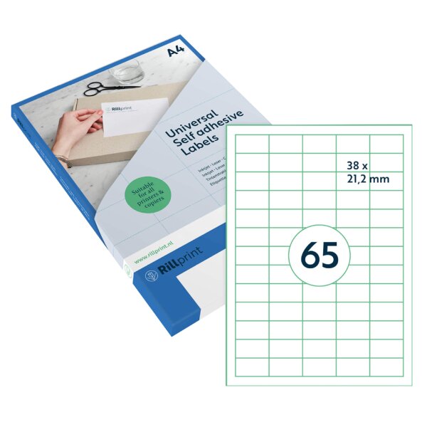 rillprint Universal-Etiketten, 105 x 37 mm, transparent