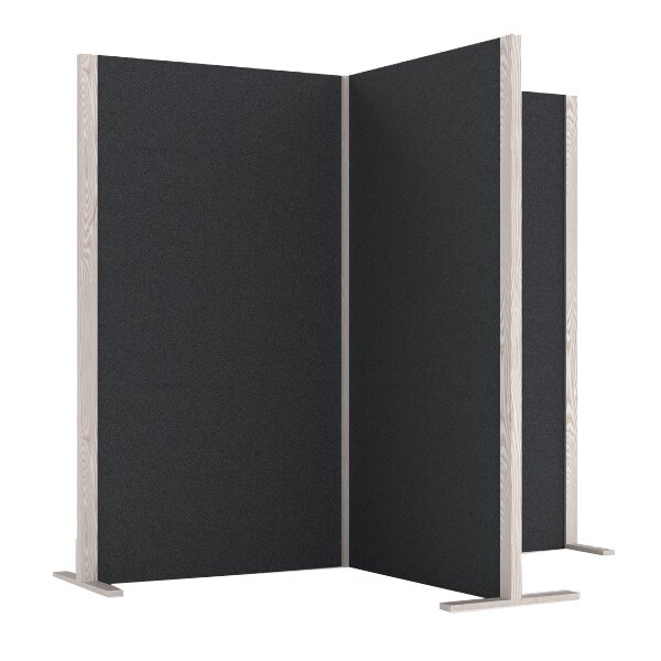 magnetoplan Cloison acoustique Wood Series, cube, gris