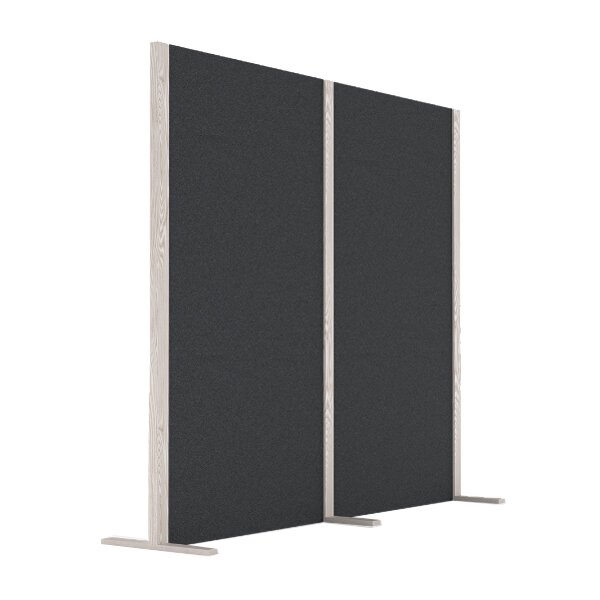 magnetoplan Akustik-Trennwand Wood Series, Double, grau