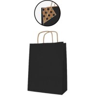 APLI Papiertragetasche - aus Kraftpapier, klein, schwarz