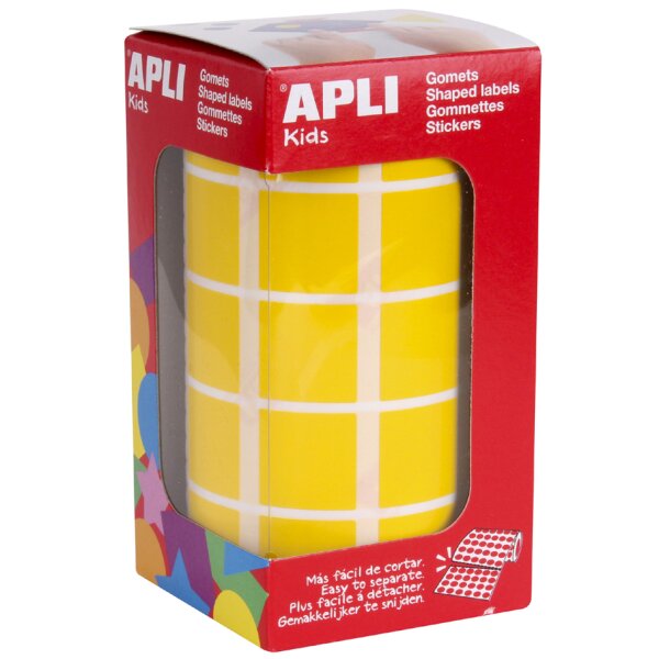 APLI Kids Sticker Creative "Quadrat", auf Rolle, gelb