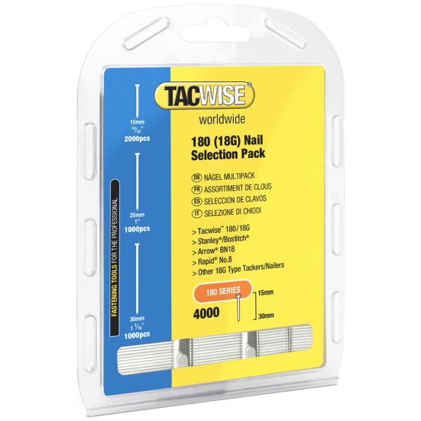 TACWISE Stiftn&auml;gel Multipack 180 15-30 mm, 4.000 St&uuml;ck