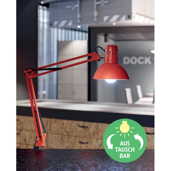 MAUL LED-Tischleuchte MAULstudy, mit Klemmfuss, rot