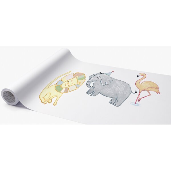 folia Rouleau de papier à dessin, uni, 300 mm x 6 m, blanc