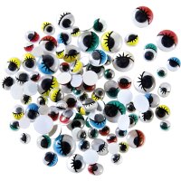 folia Oeil vacillant avec cils, non autocollant, blanc