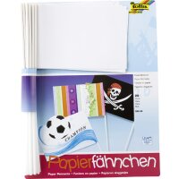 folia Drapeau en papier, A5, longueur tige: 400 mm, blanc