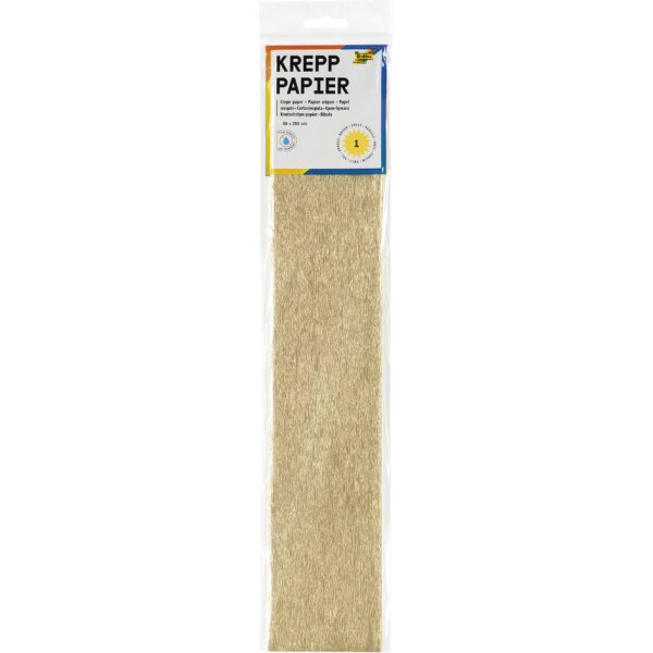 folia Papier cr&eacute;pon en couches, 500 mm x 2,5 m, or