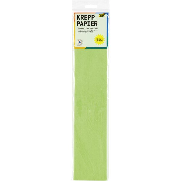 folia Papier crépon en couches, 500 mm x 2,5 m, vert mousse