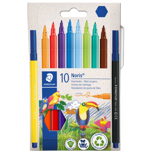 STAEDTLER Fasermaler Noris, 10er Kartonetui