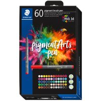 STAEDTLER Feutre pigment brush pen, étui carton de 60