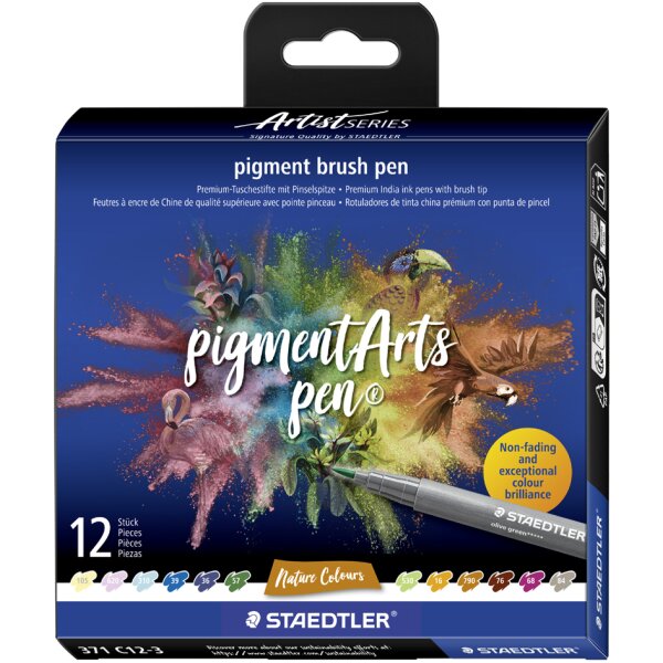 STAEDTLER Fasermaler pigment brush pen "Cool Colours"