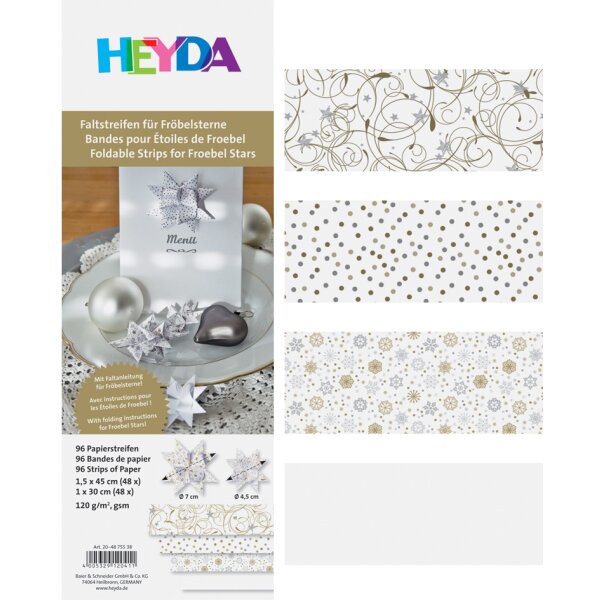 HEYDA Bande de papier à plier pour mini-étoiles, blanc