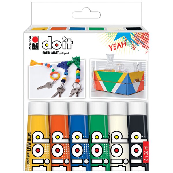 Marabu Set peinture acrylique DO IT Craft Paint, 12 x 36 ml