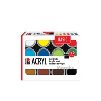 Marabu Acrylfarben-Set BASIC, 12 x 18 ml