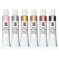 Marabu Acrylfarben-Set SHINY CLASSICS, 6 x 12 ml
