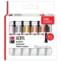 Marabu Acrylfarben-Set SHINY CLASSICS, 6 x 12 ml